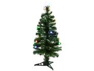 Árvore de Natal Fibra Ótica Verde 90cm com Bolas