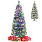 Árvore de Natal GOFLAME Snow Flocked 1,8 m com 200 luzes LED