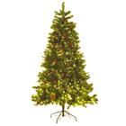 Árvore de Natal Iluminada Com Pinhas 180cm 850 Galhos 550 Leds Bivolt Gancho Automático