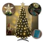 Árvore de Natal LED Fibra Ótica Cristal 90Cm Luzes Multifunc