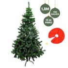 Árvore de Natal Pinheiro 1,80m Grande Tradicional Cheia Gorda 700 Galhos c/ Saia 40cm