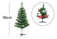 Árvore Pinheiro De Natal Verde Modelo Needle Com Neve 90 Cm A0609M