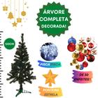 Árvore De Natal Pinheiro Decorada Completa 120cm Enfeites Com Pisca Pisca