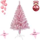 Arvore De Natal Rosa Tradicional Pinheiro 120cm Artificial 220 Galhos Luxo Cheia