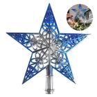 Árvore de Natal Topper Star Silver Blue Glittering Xmas Tree