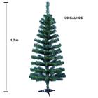 Árvore De Natal Verde Com 120 Galhos E Pé De Plástico 1,20m
