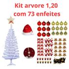 Arvore Natal 120cm 120 Galho Branca Decorada Enfeite Sino