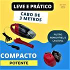 Aspirador de Pó Portátil Cabo 3Mts Automotivo 12v Veicular - FIX