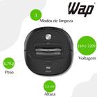 Aspirador de Pó Robô WAP Robot Wconnect com Wifi e 3 Modos de Limpeza 37,4W Bivolt - Preto