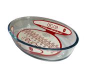 Assadeira de vidro borosilicato oval média 2,4l transparente