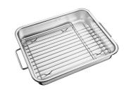 Assadeira service em aco inox com grelha 39 x 33 cm tramontina