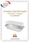 Bolo Inglês aluminio 650ml (D10Fs) c/tampa Pet 40 unids - embalagens  descartáveis em geral , produtos limpeza e artigos festa e papelaria