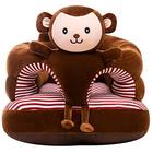 Assento de apoio do bebê, cadeira de sofá de bebê bonito para sentar-se, assentos infantis de pelúcia confortáveis (macaco, W17.5 x H17.5)
