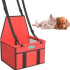 Assento Pet Cadeirinha Cadeira Booster Transporte Carro Cães Gatos Vermelho