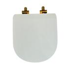 Assento políester sedile slow close vogue plus branco com metal gold matte