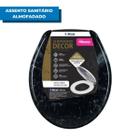 Assento Sanitário Almofadado Com Tampa Efeito Mármore Plástica Universal Atlas Primafer Para Vaso Banheiro