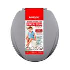 Assento Sanitário Confortável Oval Cinza Almofadado - Mebuki