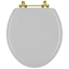 Assento Sanitário Convencional Oval Sterling Silver para vaso Ideal Standard com Ferragem Dourada - Pontto Lavabo