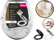 Assento Sanitário Decor Oval Almofadado Com Tampa Marmorizada Universal Atlas