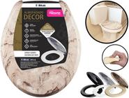 Assento Sanitário Decor Oval Almofadado Com Tampa Marmorizada Universal Atlas