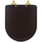 Assento Sanitário MDF Soft Close Duna Marrom Fosco para Vaso Deca com Ferragem Dourada