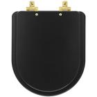 Assento Sanitário MDF Soft Close Level Preto Fosco para Vaso Deca com Ferragem Dourada - Pontto Lavabo