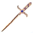 Athame em Metal Cobre Brilhante 19 cm Pedra Azul