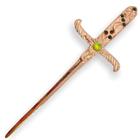 Athame Metal Cobre Brilhante 19 Cm Com Pedra Verde E Strass