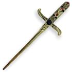 Athame Metal Dourado Envelhecido 19 Cm Pedra Preta E Strass