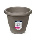 Atlas Vaso Redondo Jardim 22cm Plastico Cinza