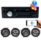 Auto Rádio MP3/BT WTX-310 - Wortex + Alto-Falante 140W 4R Cinza 5 Polegadas Quadriaxial