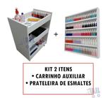 Auxiliar Carrinho Porta Esmalte + Prateleira Expositora - AJB