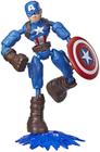 Avengers Marvel Bend e Flex Action Figure Toy, 6-Inch Flexible Captain America Figure, inclui acessório de explosão, para crianças de 4 anos ou mais