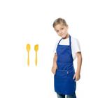 Avental Infantil Azul Espatulas Silicone Amarelo Kids - CASA CHA