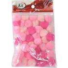 Aviamento pompom degrade rosa 20mm c/45unidades - KIT