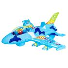 Avião de Brinquedo Infantil com Som Luz e Sensor Bate e Volta Jato Militar