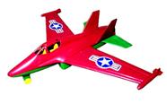 Avião De Brinquedo Plástico Aviãozinho Jato de Guerra Vermelho