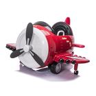 Avião elétrico carrinho infantil passeio carro motorizado 12v hélice função drift som mp3 controle