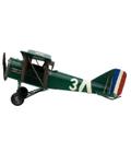 Avião Verde Asas Dupla Hélice 17x41.5x44.5cm Estilo Retrô - Vintage