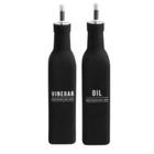 Azeiteiro / vinagreiro de vidro preto manhattan com bico doador - porta azeite vinagre