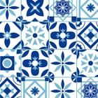 Azulejo Adesivo Lavável Azulejo com Desenho Grego Azul para Cozinha 1 Metro