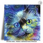 Azulejo Decorativo - Gato no Impressionismo - Modelo 3