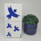 Azulejo Duplo Personalizado Elizabeth Titon 30 x 15 cm -Pássaro Azul