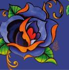 Azulejo Porcelana Linha Tattoo Flor Roxa