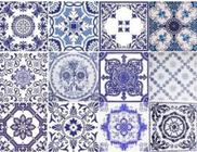 Azulejos de Porcelana Kit com 12 peças Colonial Português Alta Durabilidade