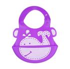 Babador Cata Migalhas Silicone Baleia Lilas Kababy 1037h