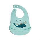 Babador de Silicone Bichos Baleia Infantil Com Fecho ajustável Impermeável Bolso Cata-Migalhas Maleável KaBaby - 1049B - Kavod