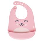 Babador de silicone buba - pega migalhas - gumy rosa