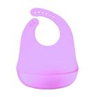 Babador De Silicone Com Bolso Imp - Roxo