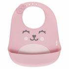 Babador de Silicone com Pega Migalhas Gumy Buba Rosa